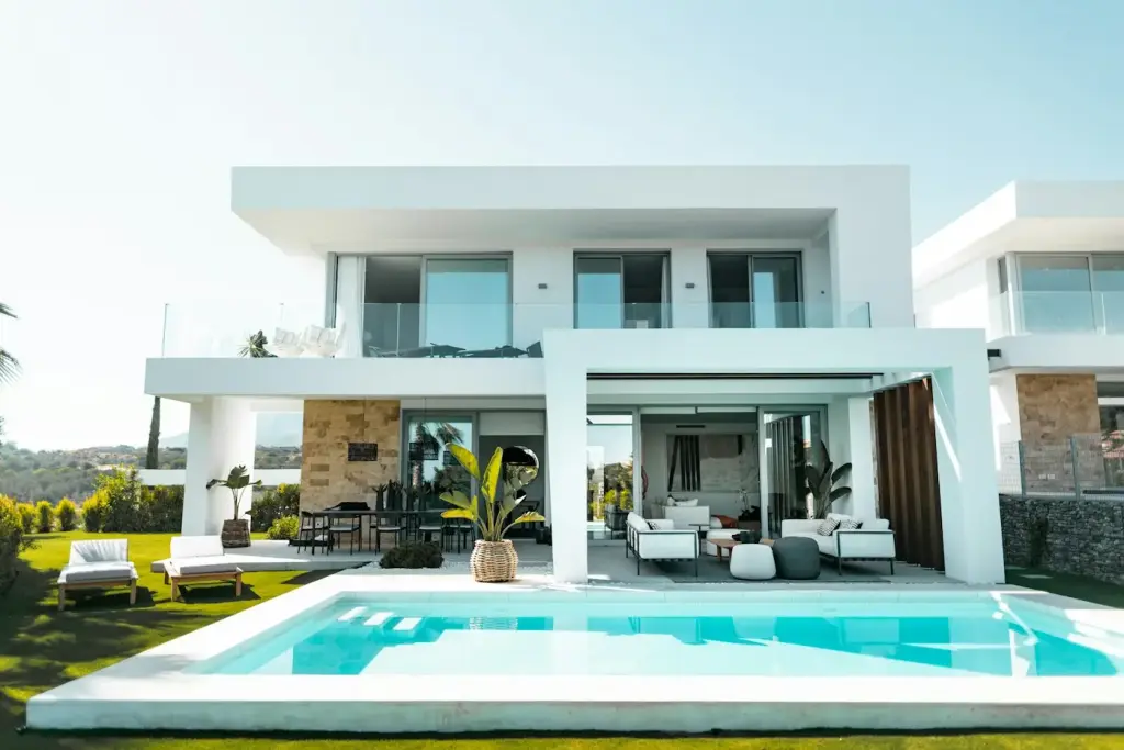 Stone paving in an outdoor entertaining area